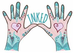 detailed heart machine embroidery pattern - Inked Hand perfect for reusable tote bags