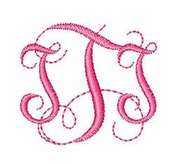 quick stitch font machine embroidery pattern - Interlocking Floss Font T for cute baby onesies