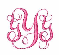 Interlocking Floss Font Y - 4x4 font quick stitch embroidery design for Monogrammed towels