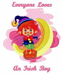 fairy detailed machine digital embroidery - Irish Boy perfect for reusable tote bags