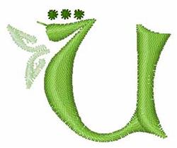 Irish U - 4x4 irish quick stitch machine embroidery design for decorative pillow covers