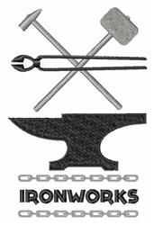Ironworks - 5x7 ironwork detailed machine embroidery design perfect for Tool Aprons