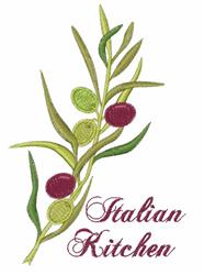 beginner-friendly leaf machine embroidery pattern - Italian Kitchen for kitchen aprons