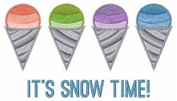 Its Snow Time - 5x7 time detailed machine embroidery design for reusable tote bags