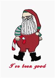 Santa Claus detailed machine embroidery - Ive Been Good for decorative pillow covers