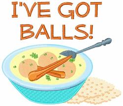 Ive Got Matzo Balls - 5x7 ball detailed machine embroidery design for cute baby onesies