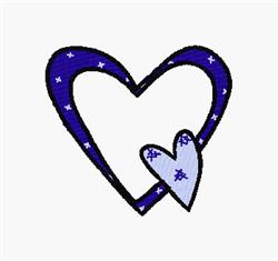 beginner-friendly valentine heart machine embroidery pattern - Joined Hearts for reusable tote bags