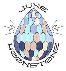 June Moonstone - 5x7 moonstone detailed embroidery design for reusable tote bags