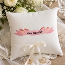 Just Married - 5x7 married beginner-friendly embroidery design for wedding decorations