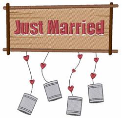 detailed heart machine embroidery pattern - Just Married perfect for reusable tote bags