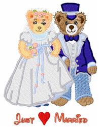 married detailed machine embroidery - Just Married perfect for Bridal Shower Decor