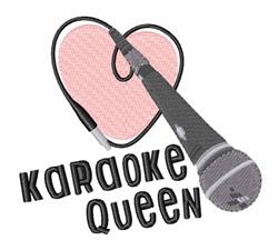 heart detailed machine digital embroidery - Karaoke Queen perfect for kitchen aprons