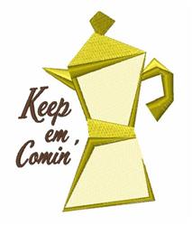 Keep The Percolator On - 4x4 percolator beginner-friendly embroidery design for decorative pillow covers