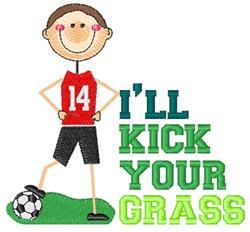 gra detailed machine embroidery - Kick Your Grass perfect for decorative pillow covers