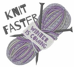 Knit Faster - 4x4 faster detailed machine embroidery design for reusable tote bags