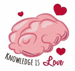 Knowledge is Love - 4x4 heart detailed machine embroidery design for kitchen tea towels