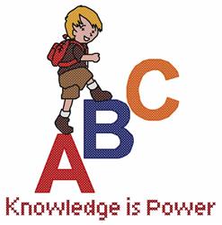 Knowledge Is Power - 6x10 cross detailed embroidery design for School Supplies