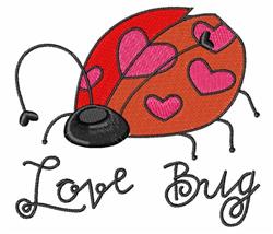 Lady Love Bug - 5x7 heart detailed machine embroidery design for cute baby onesies