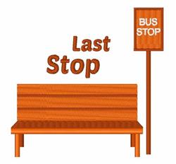 detailed stop machine digital embroidery pattern - Last Stop perfect for kitchen aprons