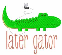 beginner-friendly gator machine embroidery pattern - Later Gator for decorative pillow covers