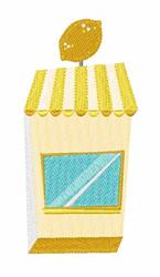 Whimsical lemonade stand with a bright yellow design, lemon on top, and blue window, perfect for cheerful summer projects.