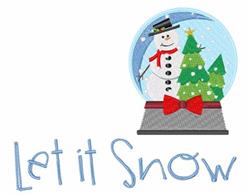 detailed winter snowman machine embroidery pattern - Let It Snow for kitchen tea towels