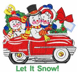 Let It Snow! - 5x7 snowman detailed machine embroidery design for cute baby onesies