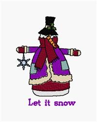 detailed winter snowman machine embroidery pattern - Let It Snow for patchwork quilt blocks