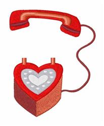 heart beginner-friendly machine embroidery - Lets Chat Telephone for kitchen tea towels