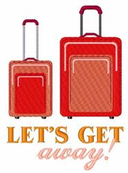 Lets Get Away - 5x7 away detailed machine embroidery design perfect for Luggage Tags