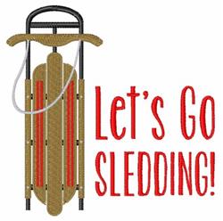 Lets Go Sledding - 5x7 sledding detailed embroidery design for Party Invitations