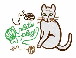Lets Play Kitty - 5x7 kitten detailed machine embroidery design for Craft Kits
