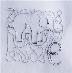 Letter E Quilt - 5x7 quilt quick stitch embroidery design for Kids Backpacks