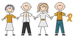 figure beginner-friendly machine embroidery - Leukemia Stick Figures for patchwork quilt blocks