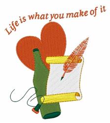 heart detailed machine embroidery - Life Feather perfect for decorative pillow covers