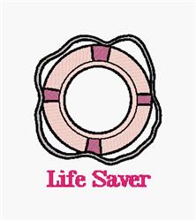 Life Saver - 4x4 saver detailed machine embroidery design for reusable tote bags