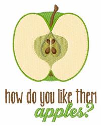 apple detailed machine embroidery - Like Them Apples for decorative pillow covers