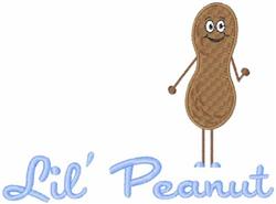 beginner-friendly peanut machine embroidery pattern - Lil Peanut for kitchen aprons