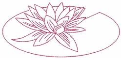 quick stitch leaf redwork machine embroidery pattern - Lily Pad for decorative pillow covers