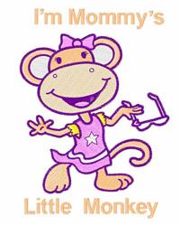 Little Monkey - 5x7 monkey detailed machine embroidery design for reusable tote bags