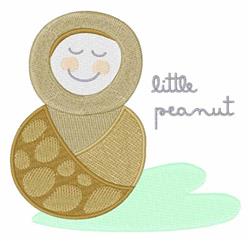 Little Peanut - 5x7 peanut detailed machine embroidery design for kitchen tea towels