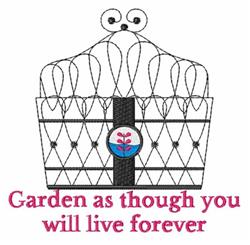 beginner-friendly forever machine embroidery pattern - Live Forever for Plant Tags
