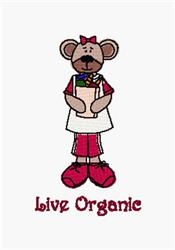 Live Organic - 4x4 bear detailed machine embroidery design for cute baby onesies