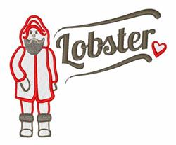 Lobster - 4x4 lobster detailed machine embroidery design for outdoor garden flags