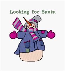 detailed christmas Santa Claus machine embroidery pattern - Looking For Santa for patchwork quilt blocks