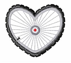 Love Bicycle - 4x4 heart quick stitch embroidery design for Valentines Day Cards
