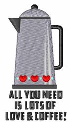 Love & Coffee - 4x4 heart beginner-friendly machine embroidery design for Mugs