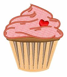 beginner-friendly valentine heart machine embroidery pattern - Love Cupcake for kitchen aprons