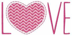 Playful 'LOVE' text with a large pink heart and zigzag pattern, perfect for Valentine's Day crafts.