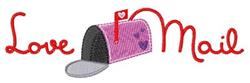 Playful pink mailbox adorned with hearts, slightly open to reveal mail, perfect for Valentine's Day decor.